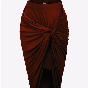 Asymmetrical Burgundy Skirt